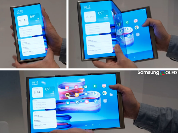 Ces大放异彩！三星的三层折叠屏手机、平板、笔记本 Samsung Shows Off Foldable Laptop Tablet