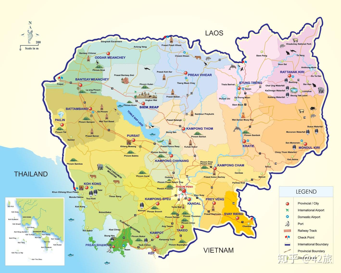 接壤,东北部与老挝交接,东部及东南部与越南毗邻,南部则面向暹罗湾