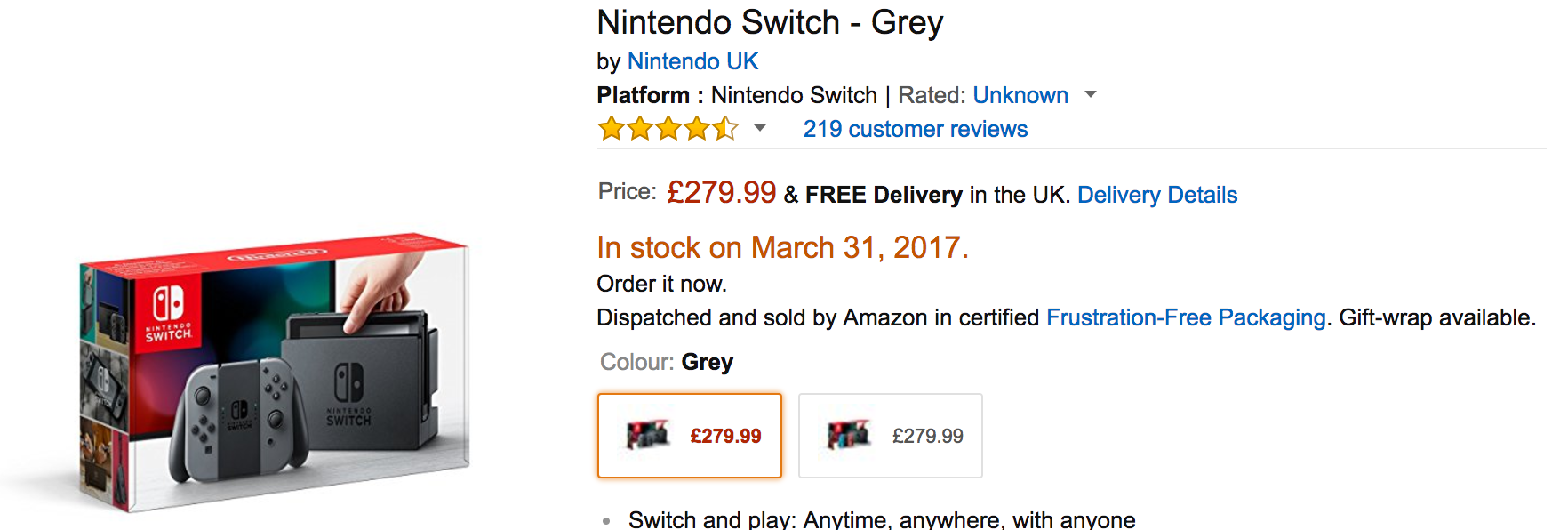 玩意儿 英亚预购原价nintendo Switch 了 3 月31 发货 知乎