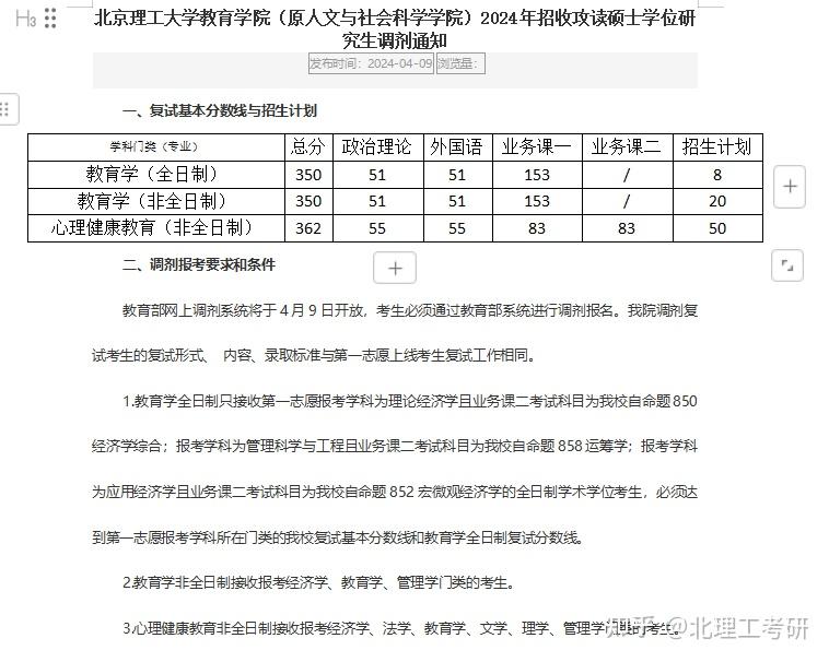 2024北京理工大学考研各专业调剂信息汇总 - 知乎