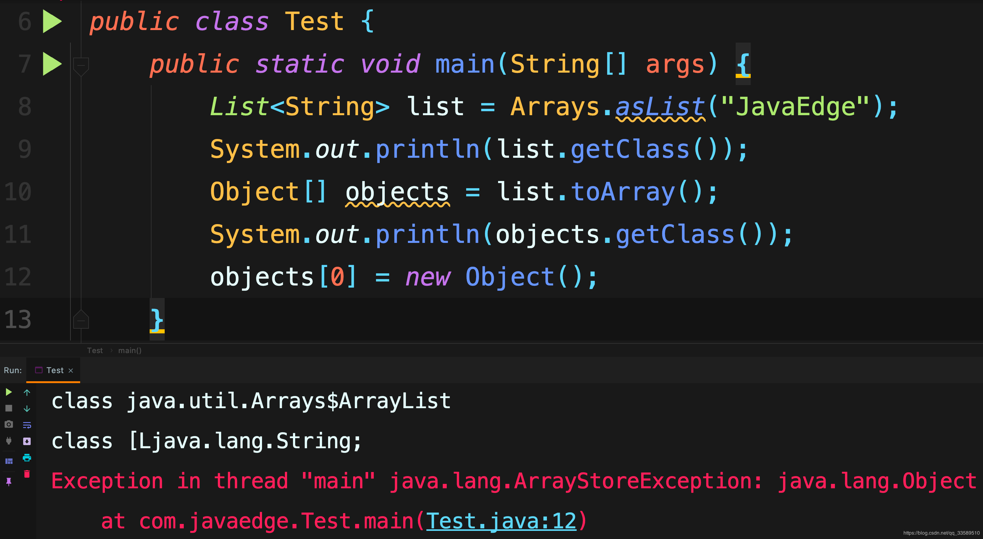 List转数组后的数组类型 List转数组后的数组类型