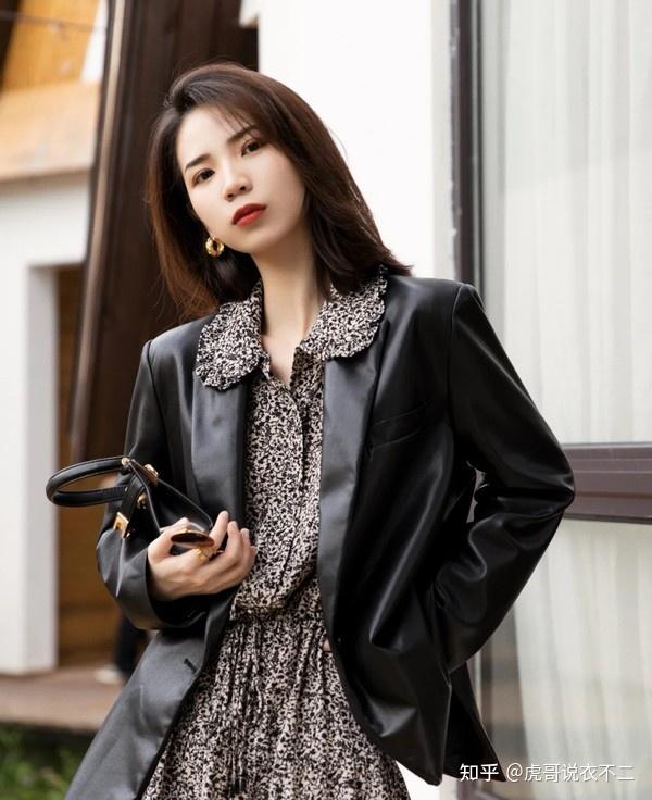 可盐可甜的"皮衣外套",初春就选它,怎么搭都好看