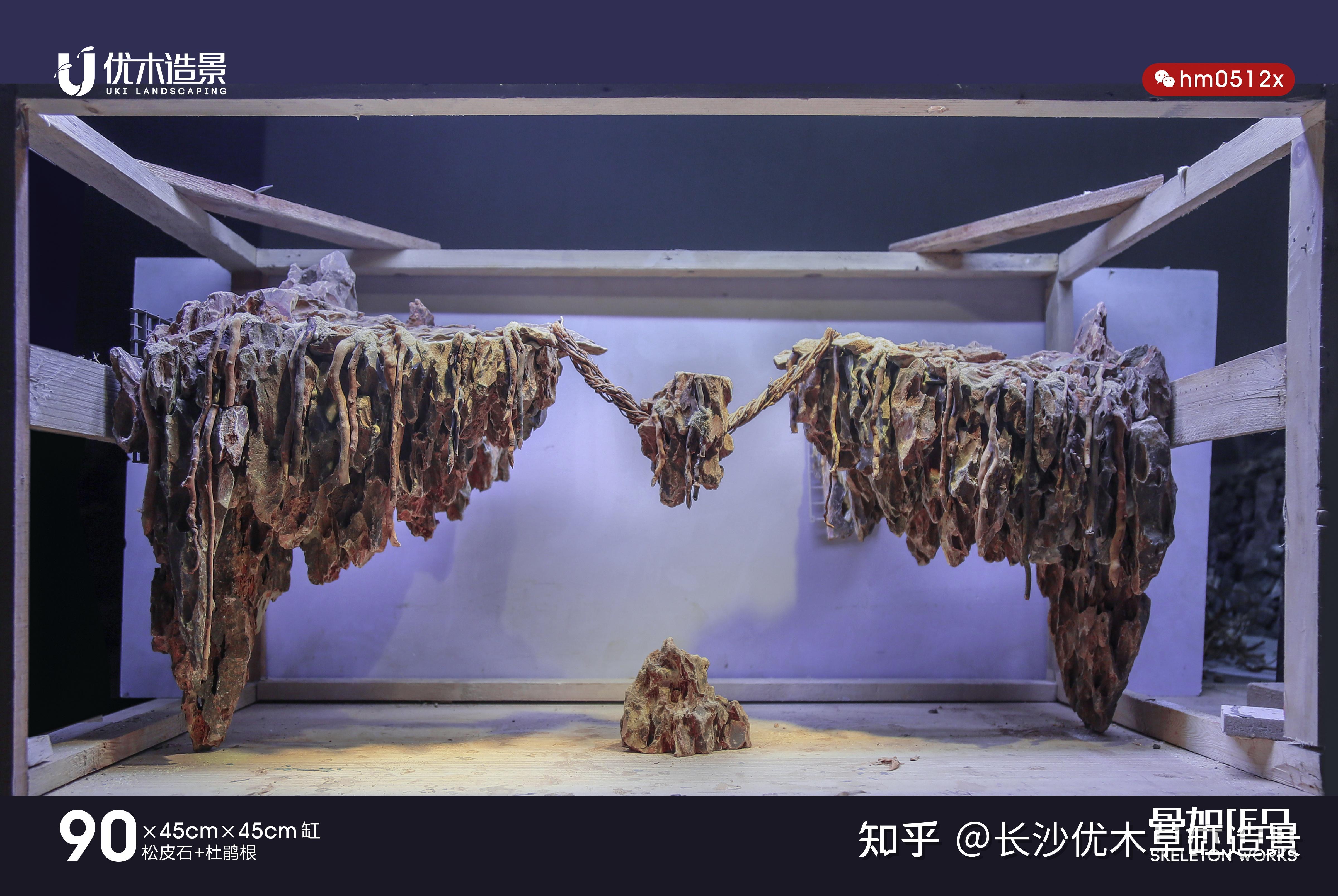 九零缸松皮石悬浮的阿凡达草缸造景骨架