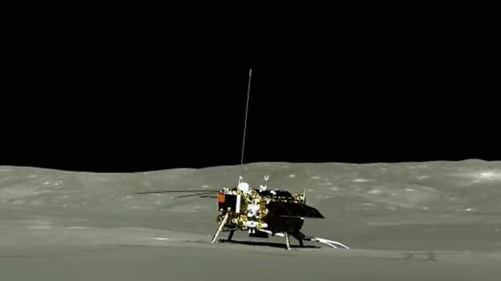 美国月球着陆器就这么翻了
