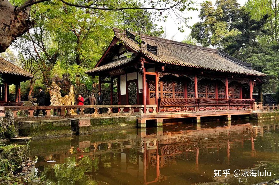 秋游蜀中名胜罨画池