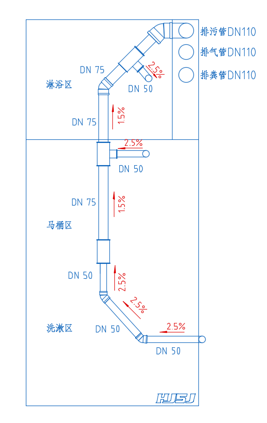 卫生间排水管道示意图图片