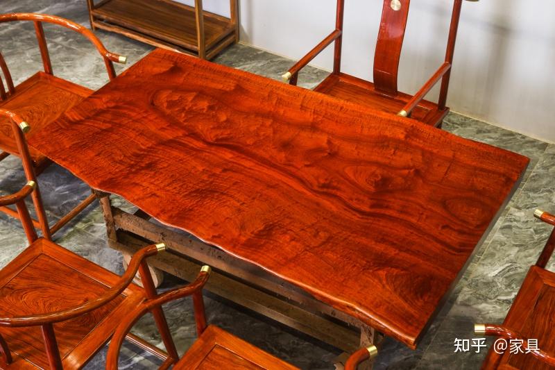 红影木大板实木纹理茶桌鉴赏图