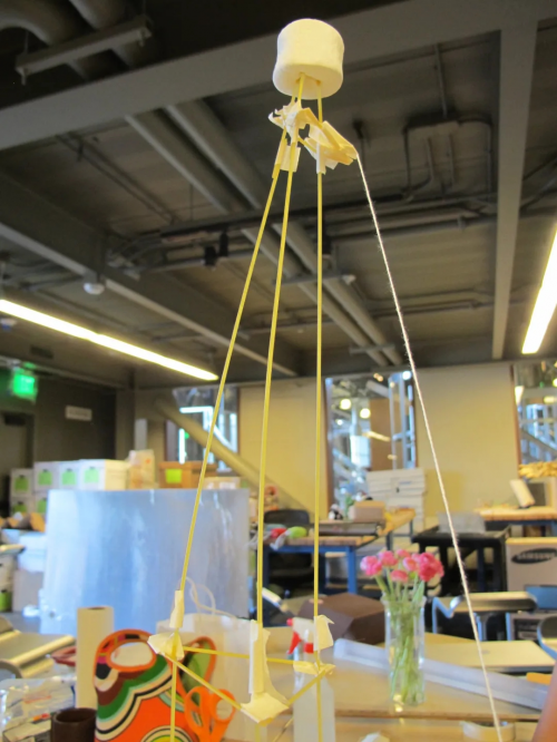 演讲人tom wujec,曾在他的著名公开演讲中分享过一个"棉花糖设计挑战"