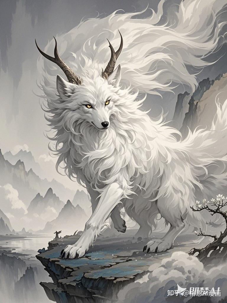 水墨写意狼妖凶狠冷血孤傲AI绘画手机壁纸 - 知乎