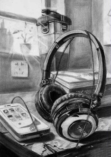 ②讲构图,讲视角和光感,通过设计素描教学的详细讲解好经典高分案例