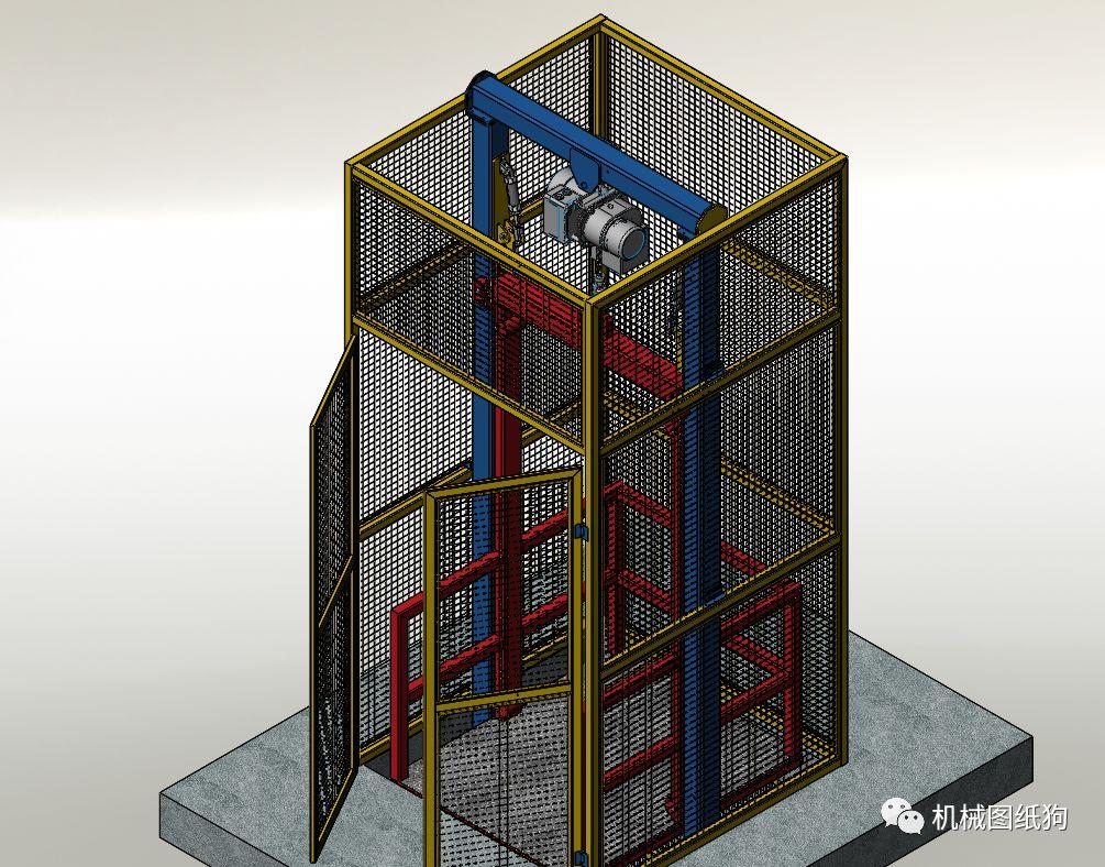 工程机械hitaco工业电梯提升机框架3d数模图纸step格式