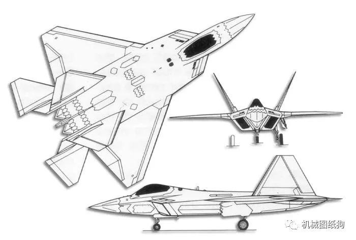 飞行模型f22猛禽战斗机3d图纸3dsmax设计