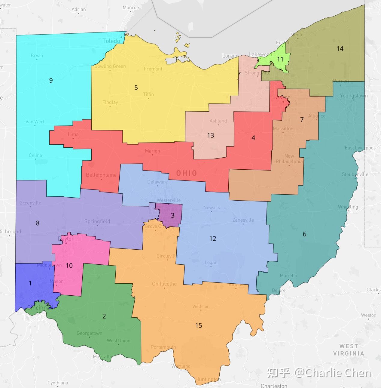 俄亥俄州2021年选区重新划分预览