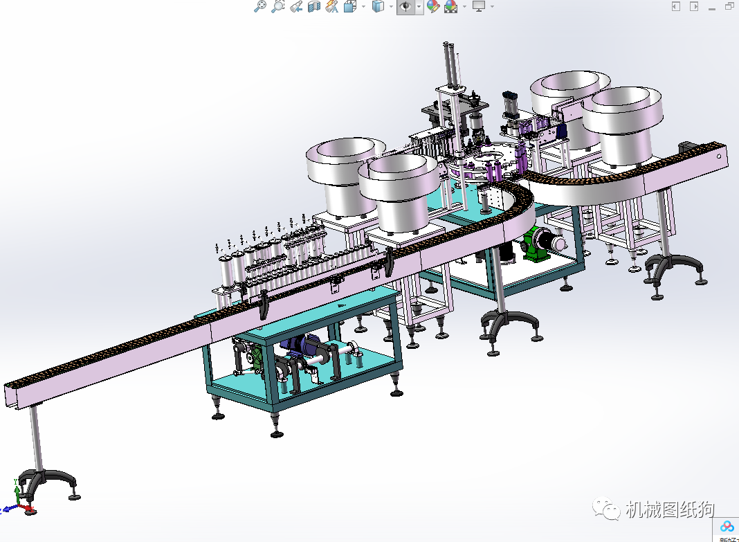 非标数模喷雾器灌装生产线3d图纸solidworks设计