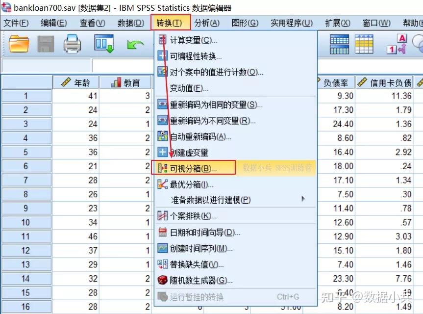 spss可视分箱:四分位数法将连续数据转换为分类分组数据