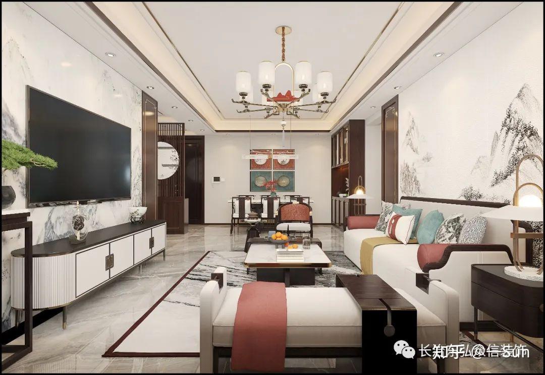 137㎡三居室新中式风格,你若盛开,清风自来 - 知乎