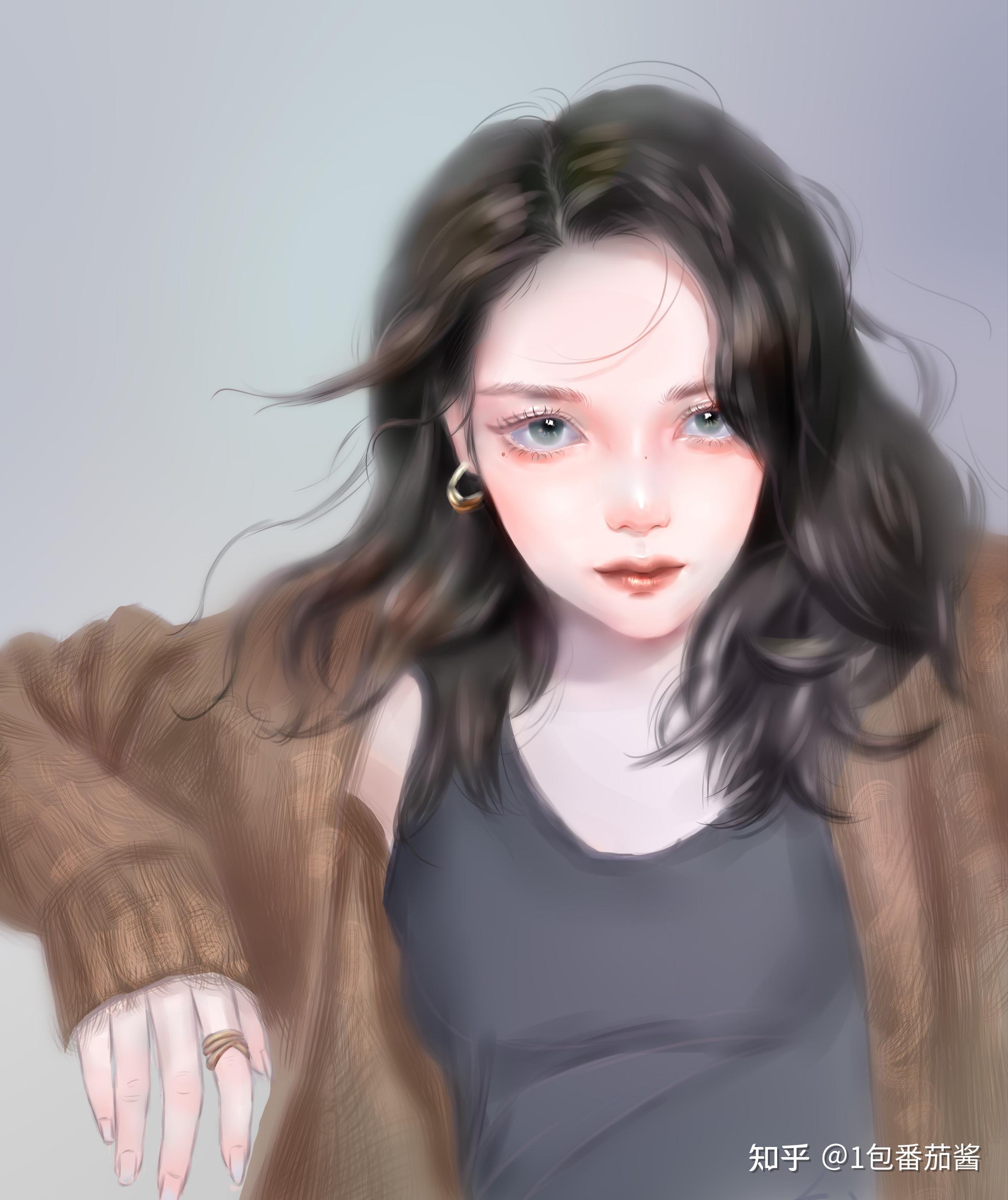 假期板绘练习近期练习了美女们