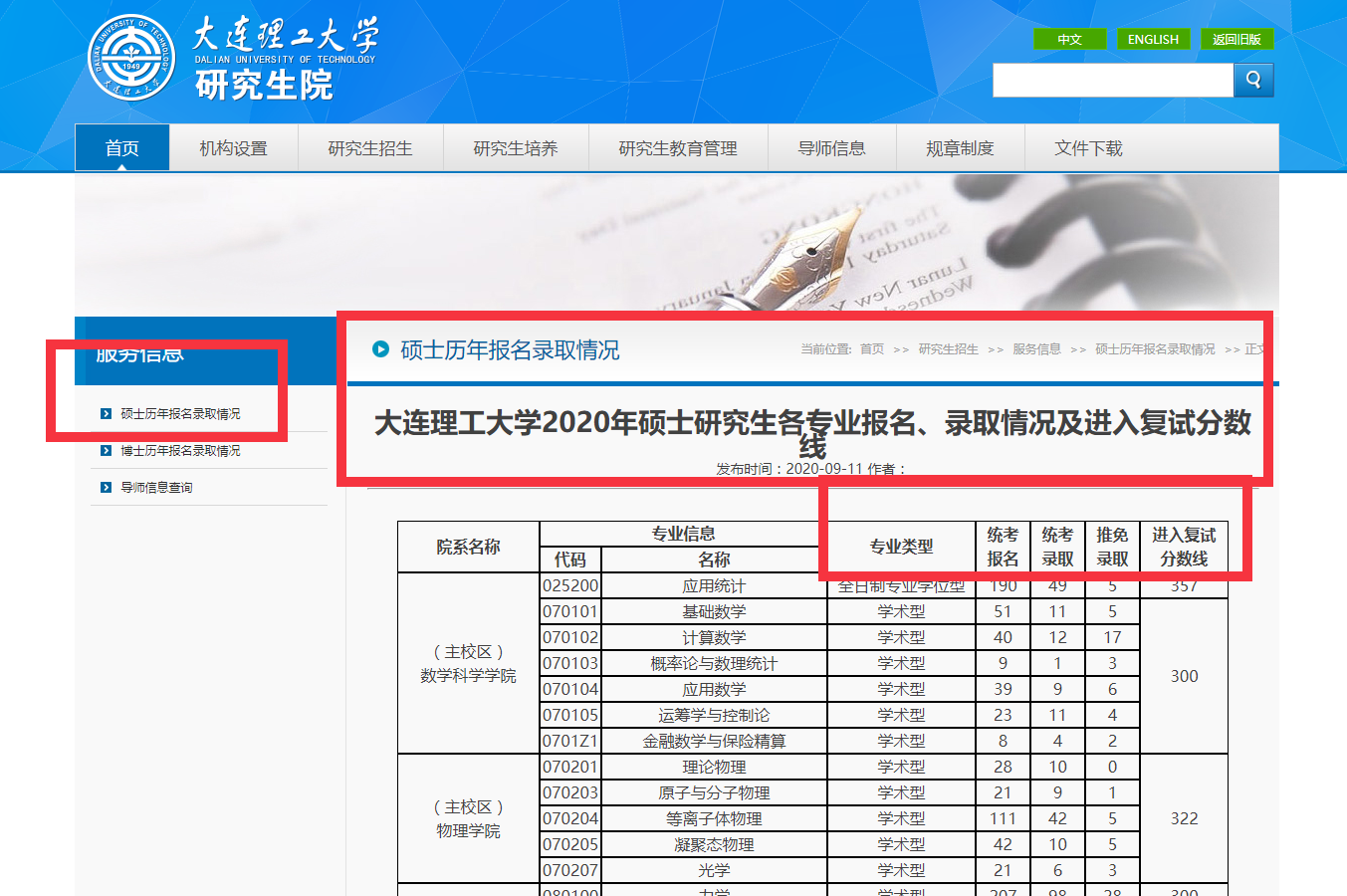 大連理工大學考研報錄比查詢方法