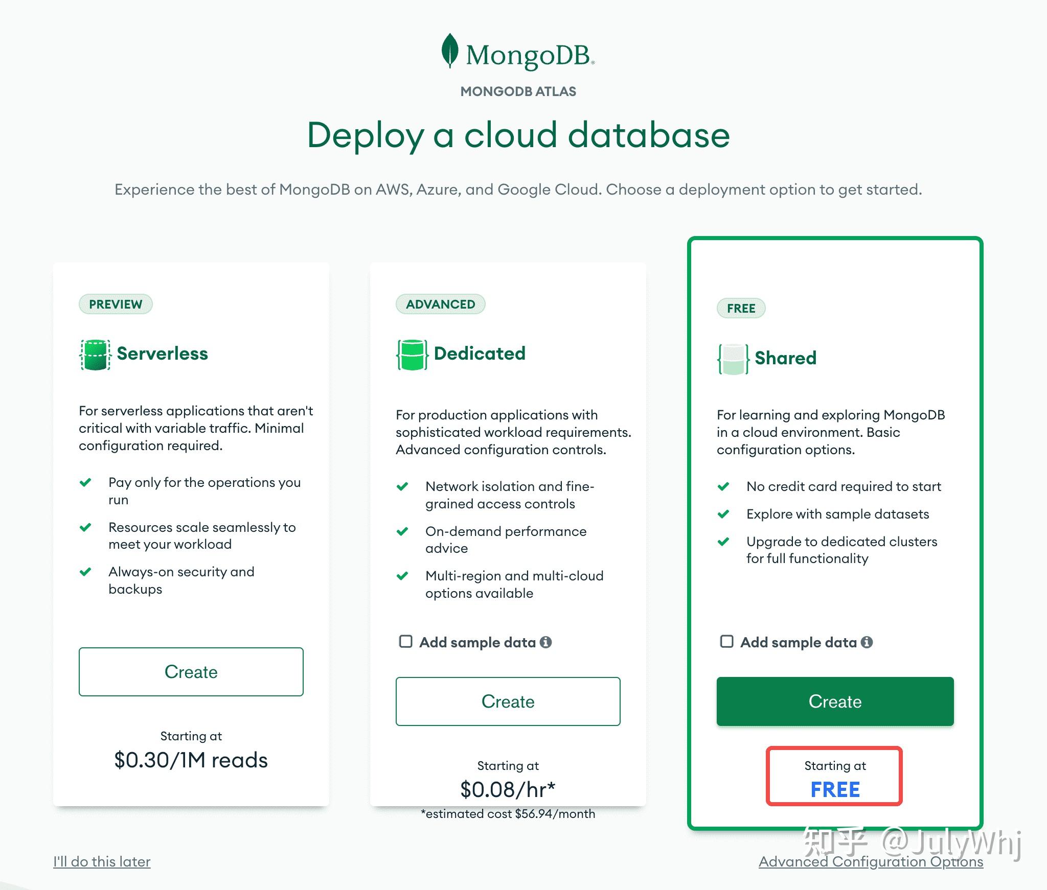 MongoDB教程(一):MongoDB云服务免费开通 - 知乎