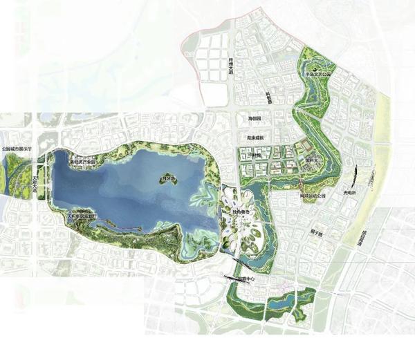 以空间造园公园城市首提地天府新区兴隆湖双心联动设计方案征集启动