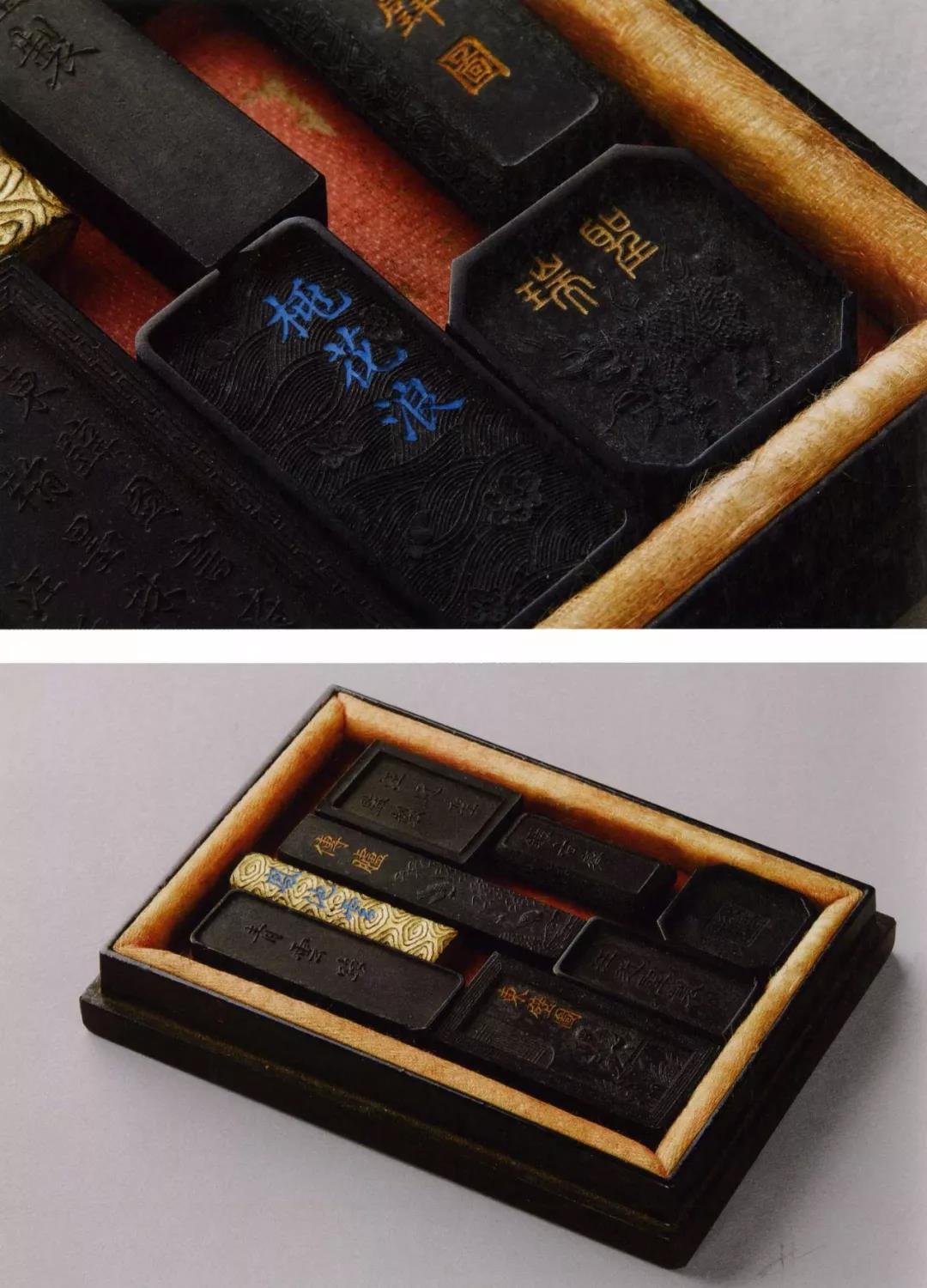 中国古墨　大清乾隆年製 大清乾隆年制珐琅彩描金蓝六方执手壶古玩收藏仿古瓷功夫茶壶