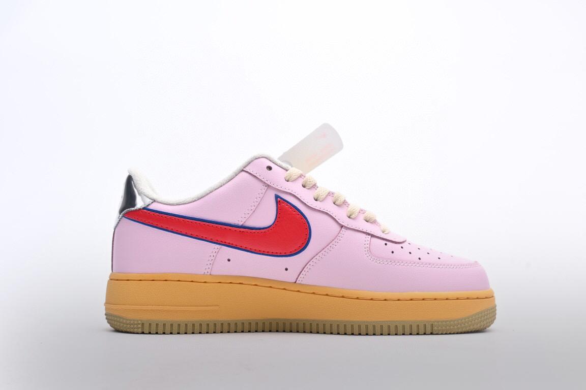 耐克空军一号nikeairforce1lowfeelfreeletstalk鸳鸯粉蓝绿生胶低帮