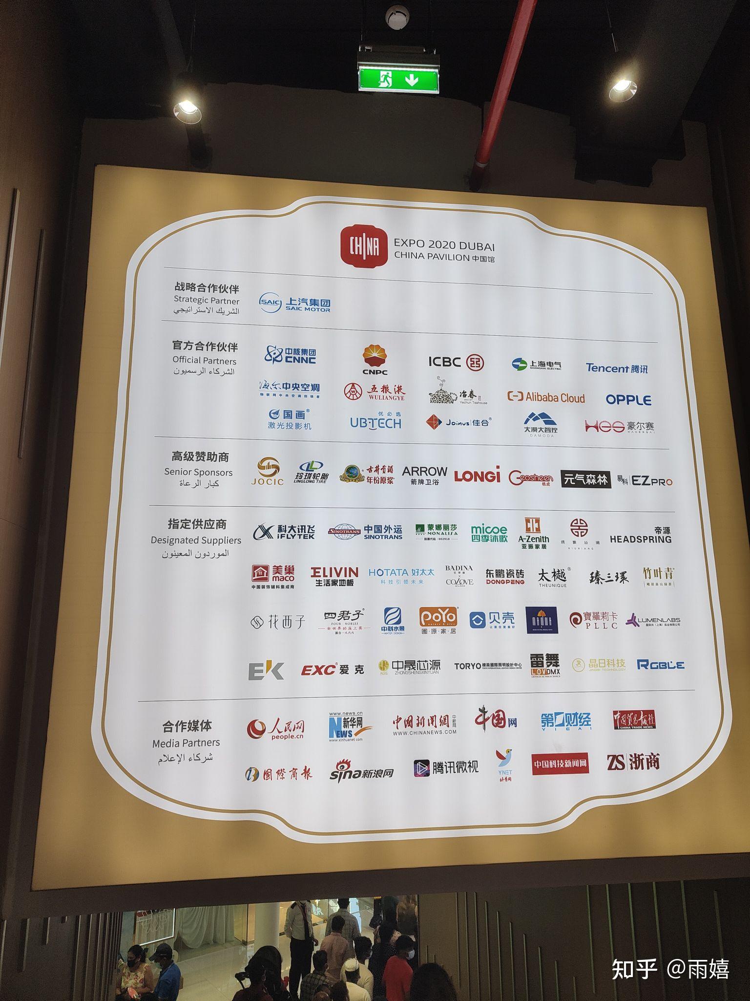 迪拜世博会中国的赞助商目前有哪些