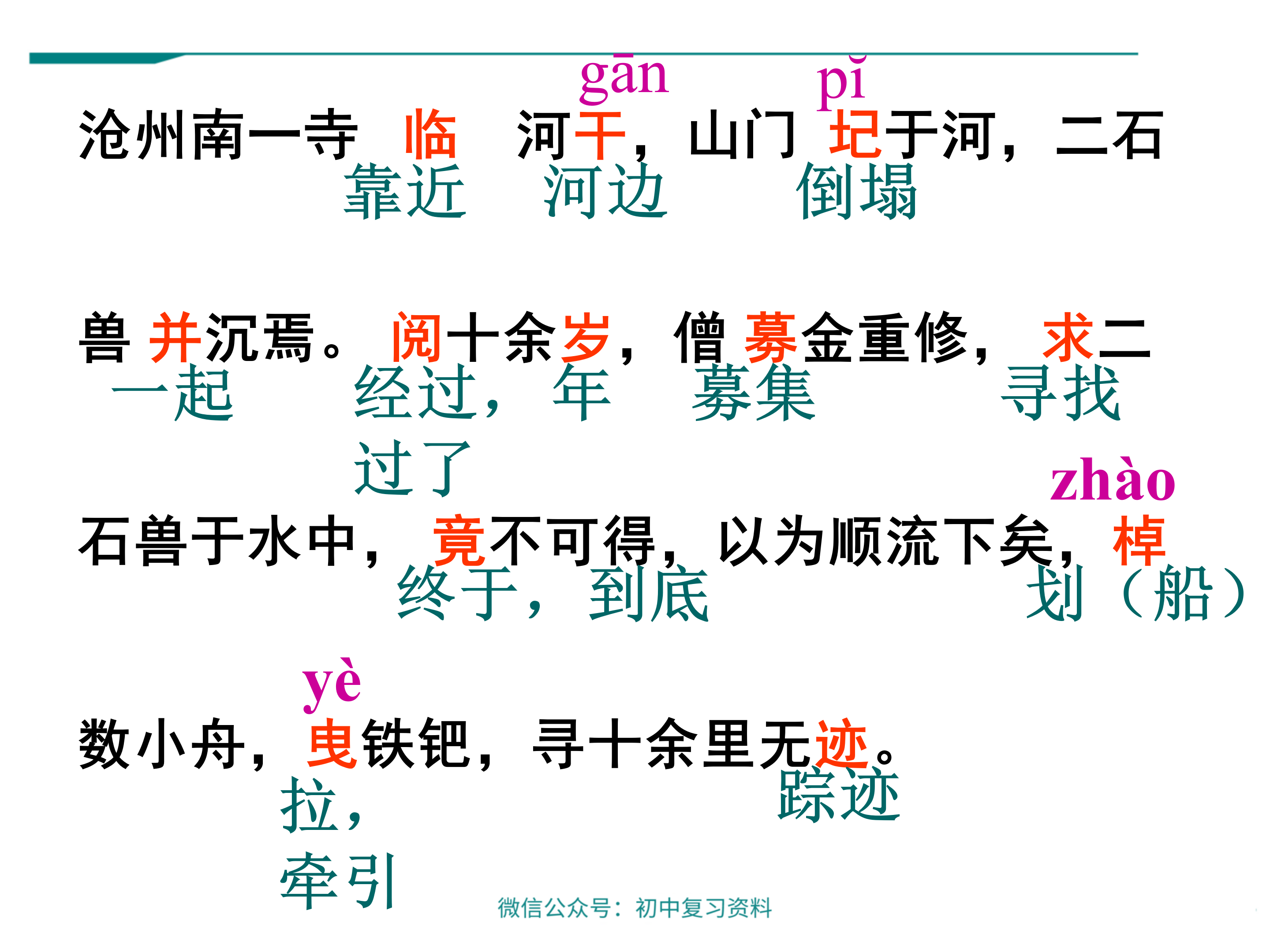 河中石兽文章结构图片